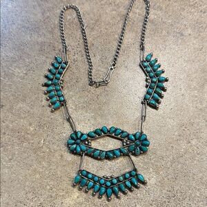 Turquoise and Silver tone Women's Necklace